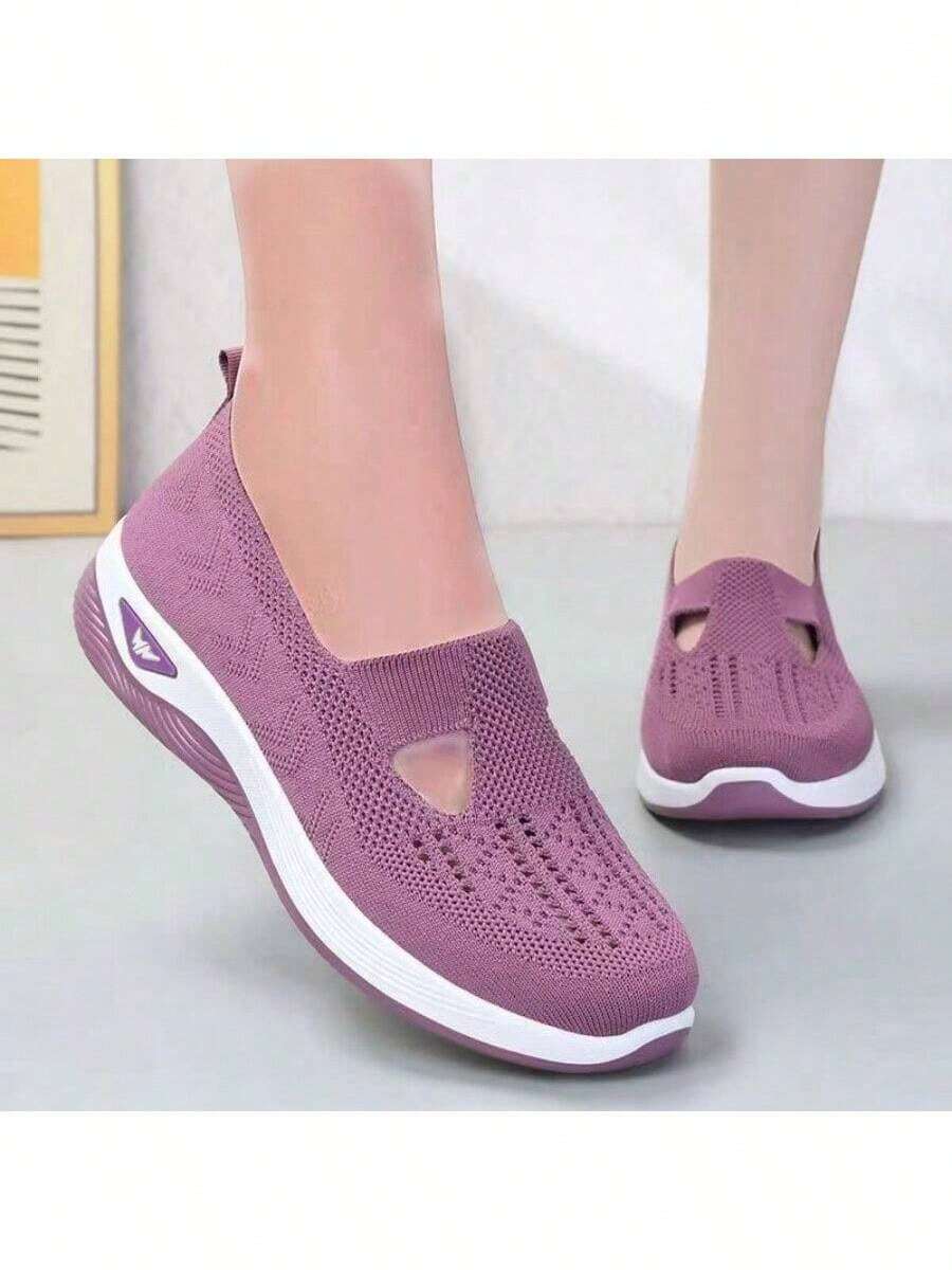 Zapatos casuales de mujer con suela gruesa transpirable de malla, cómodos, de color caqui, económicos, adecuados para primavera, verano y otoño