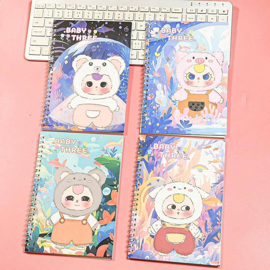 1 Notebook A5 Book School Season Bronzing Cover Hardface Student Supplies This Book School Awards Notebook Book Cartoon Coil Notebook Notebook Lovely Student Stationery Paper Student Awards Random Distribution Of 1 School Supplies,Back To School