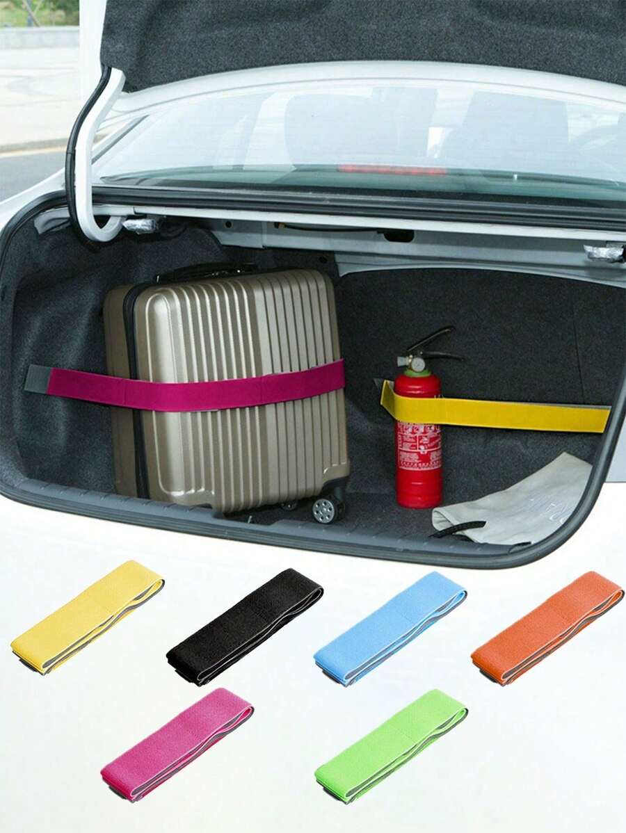 Nylon Elastic Car Trunk Storage Straps, Car Runk Storage Non-Slip Fixed Straps For Organizing Cluttered Trunk, Prevents Items From Rolling, Universal Fit For Various Vehicle Models,Summer For Vacation Travel Essentials Travel Accessories Vacation Holiday Back To School