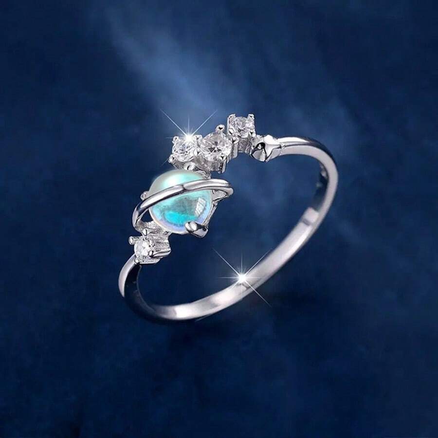 1pc Women's Fashion Cubic Zirconia Decorated Engagement/Wedding Ring, Suitable For Daily Wear, Weddings, Parties, Valentine's Day, Birthday Gift