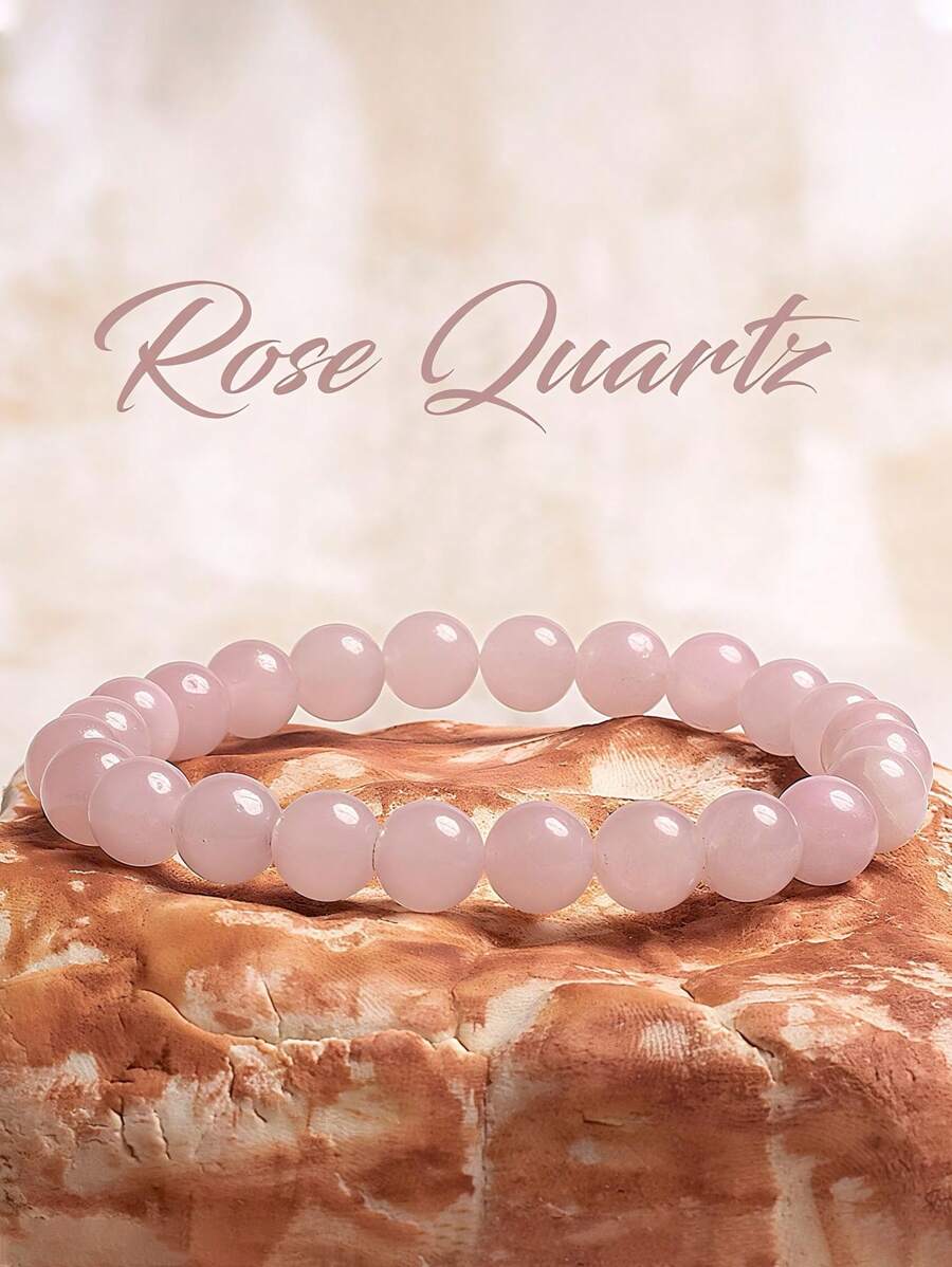 Rosenquarz Armband, Heilkristall Armband, rosa Edelstein Schmuck, Rosenkranz Armband, Naturedelstein Armband, Stressabbau, Geschenke für sie