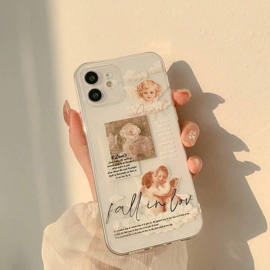 Religious Vintage Rose Angel Case For IPhone 15 IPhone 16 IPhone 16 Pro Max