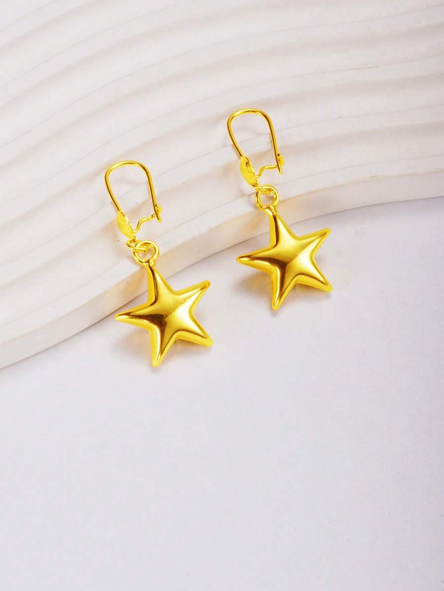 2 Peças Brincos Elegantes e Minimalistas Versáteis e da Moda, Personalizados em 3D com Formato de Coração Dourado 24K, DIY Presente para Namorada, Esposa, Amiga, Ocasiões Festivas, Uso Diário e em Festivais