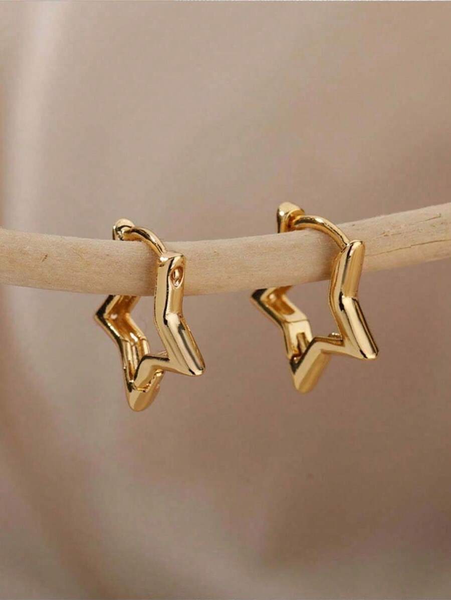 1 Paire De Boucles Doreilles Minimalistes En Forme De Petite Étoile, Bijoux En Acier Inoxydable Parfaits Pour Les Rendez-vous, Les Vacances Et Les Cadeaux Des Femmes