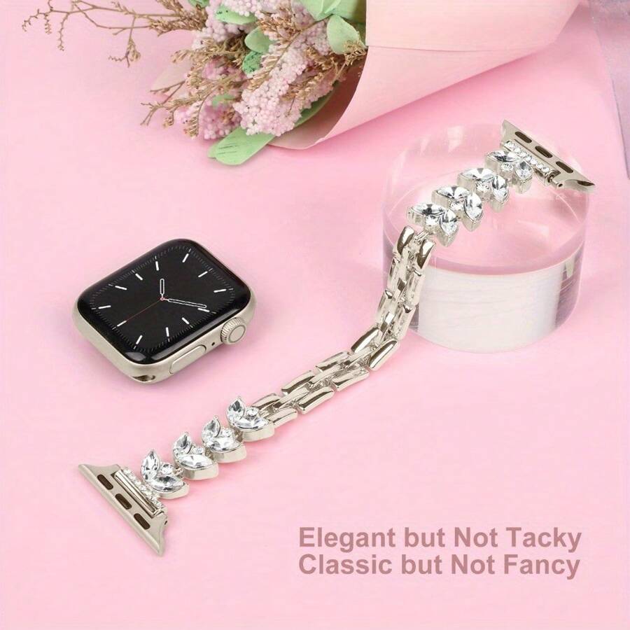 Metal Watch Straps For Women - Applicable To Ultra Se 10 9 8 7 6 5 4 3 2 1 Applicable To 44mm, 40mm, 45mm, 41mm, 49mm, 42mm, 38mm Women's Watch Straps (Excluding Watches)