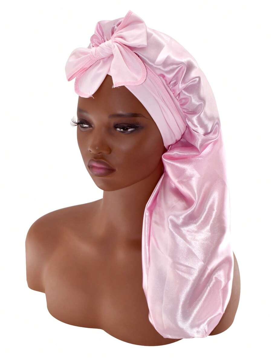 1 Pezzo Cuffia di seta lunga in raso per dormire, cuffia per trecce lunghe, cuffia regolabile riutilizzabile per la cura dei capelli, cuffia da notte per donne, Ognissanti
