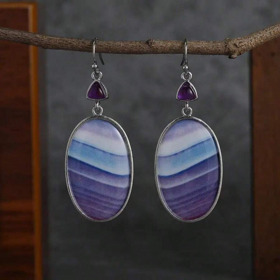 1 par de pendientes de estilo vintage bohemio con diseño único, joya de mujer adecuada para uso diario y fiestas