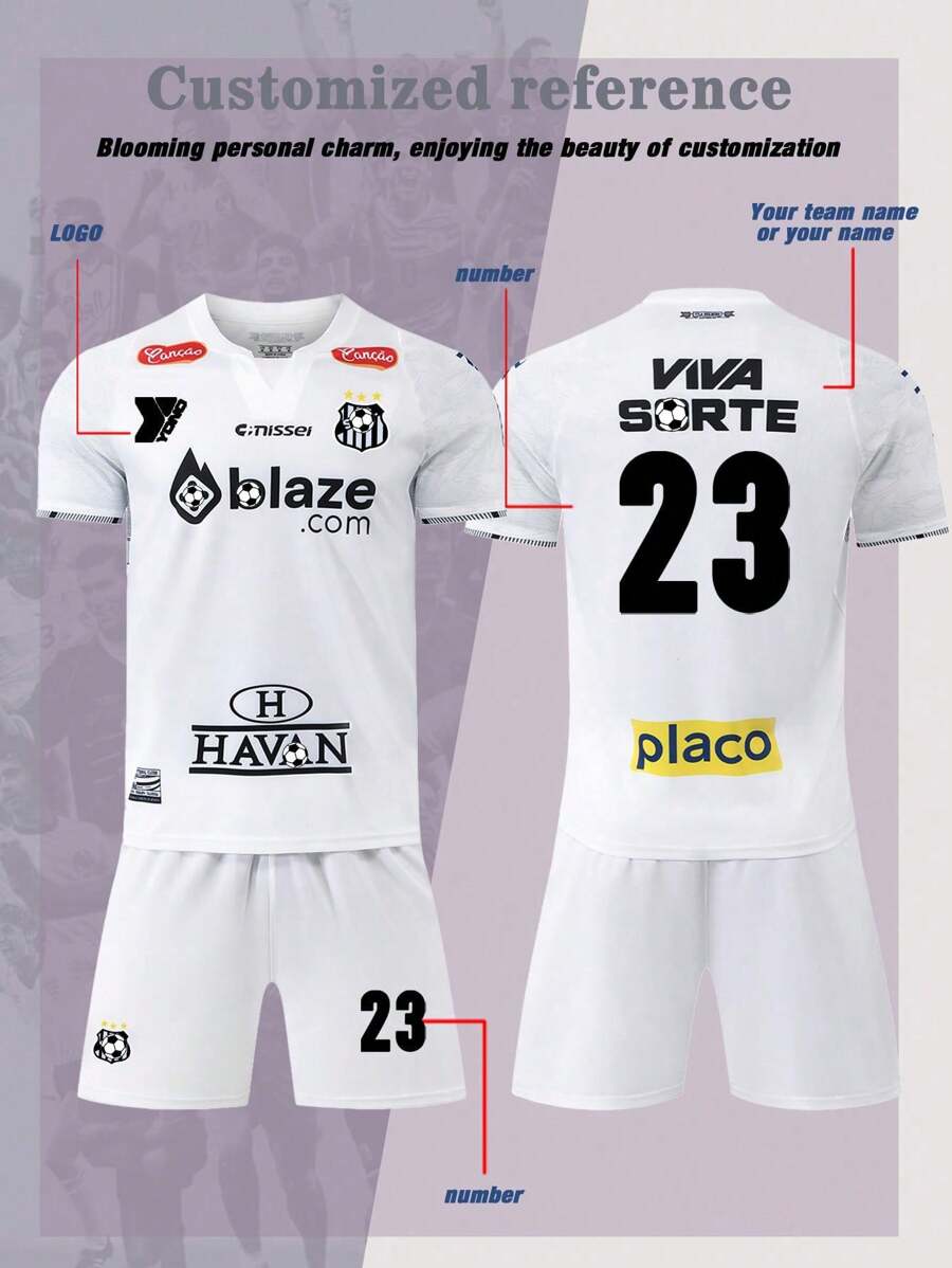 High End White Football Suit Set, Training Match Suit, Simple Embroidery, Supports Personalized Customization,Stylish,Fashion,Hipster,Casual,Minimal Chic,Personalized,Customized,Custom,Unique,Guy Costumes,Capsule Wardrobe,Men Basic/Street Style,Ideal Gifts For Him,Boyfriend,Family,Friends,For Birthdays,For Vacation/Holiday,For School/Competition,For Sports/Climbing