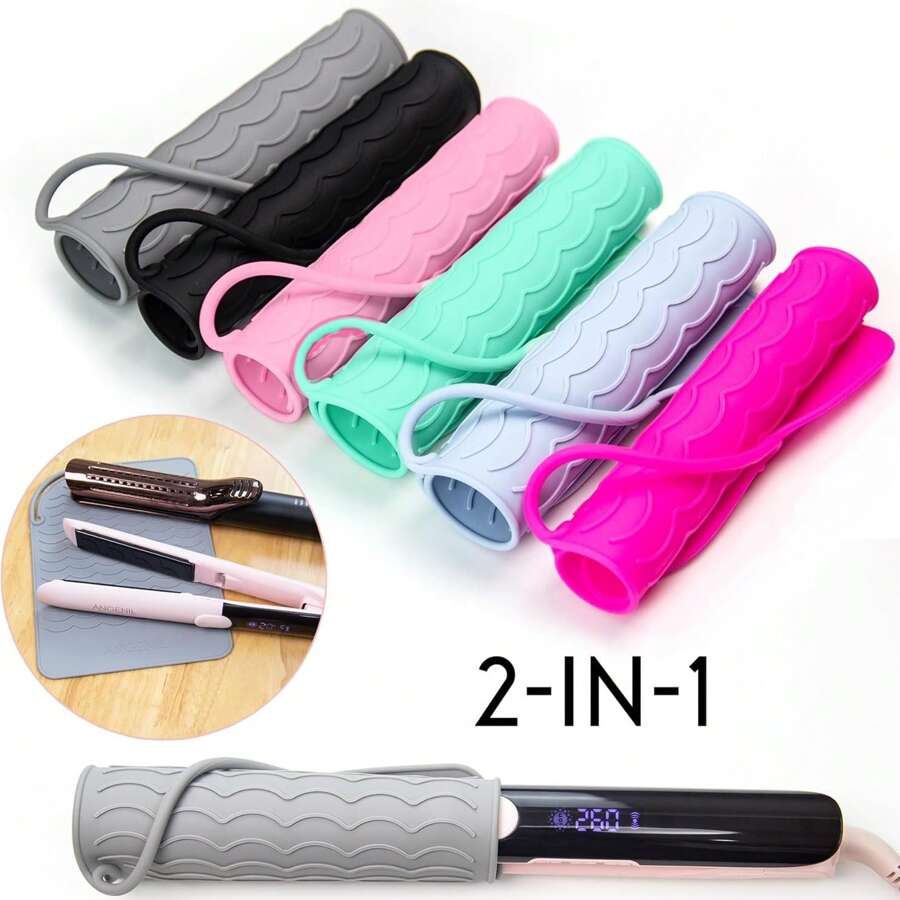 1 Pieza Almohadilla de silicona multiusos resistente al calor, soporte para rizador, almohadilla de aislamiento térmico, protector de escritorio antideslizante con textura, estera anticalor reutilizable para herramientas de belleza, alfombrilla de estación de estilo resistente a arañazos, accesorios de peinado resistentes al calor para planchas, rizadores, salón en casa, seguridad del mostrador del baño, almacenamiento de herramientas de belleza, uso en múltiples superficies, esenciales de tocador