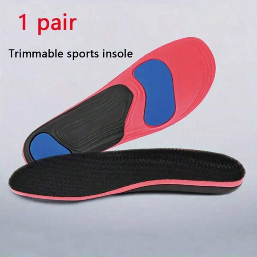 1 Pair Of Unisex Full Foot Massage Shock-Absorbing Insoles For Work Shoes And Sneakers Board Shoes