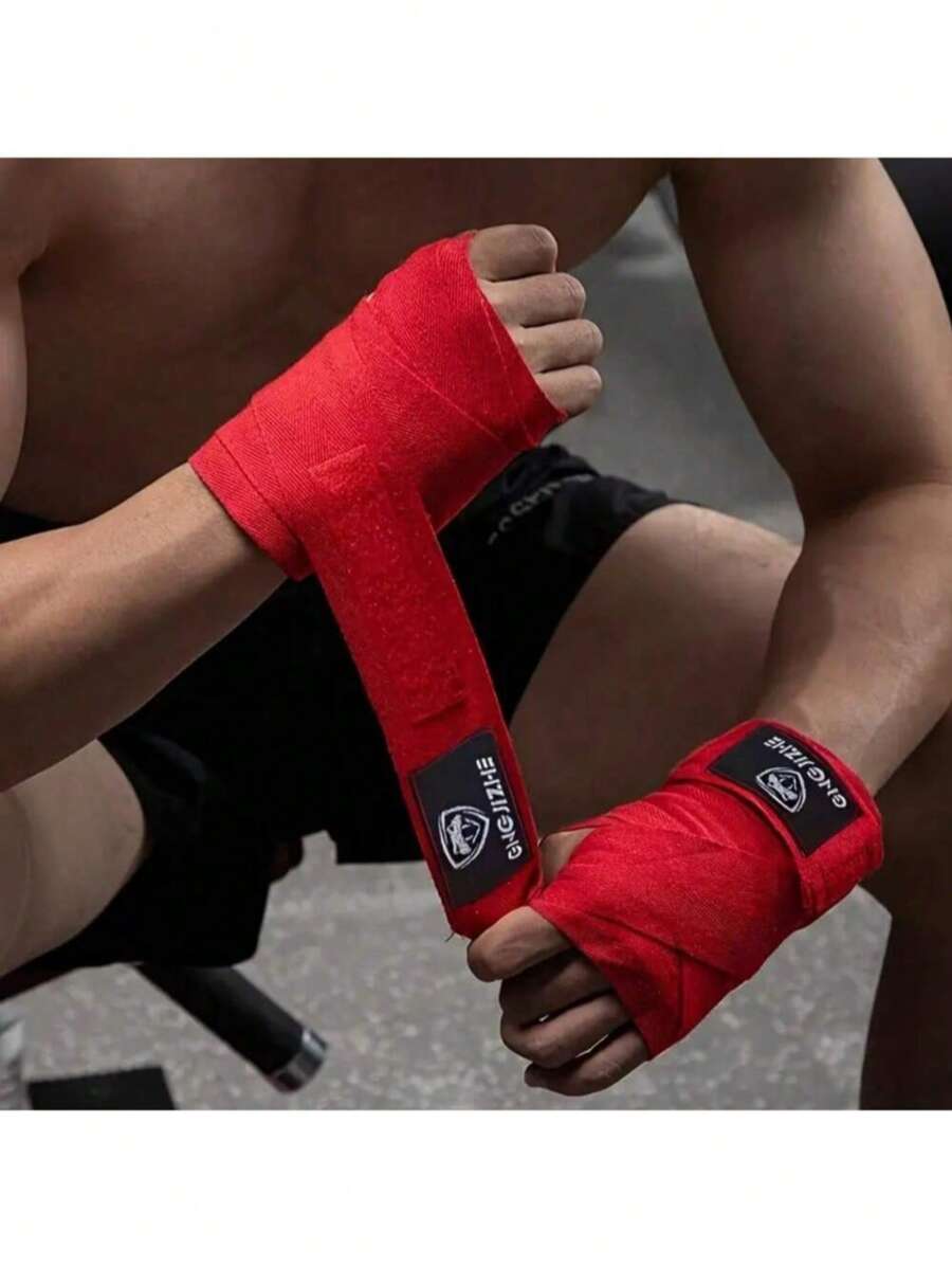 2 Peças de Ataduras Elásticas de MMA para Boxe, Ataduras de Mão de Treinamento de Fibra de Poliéster Universal, Luvas Protetoras Profissionais de Esportes para Homens e Mulheres