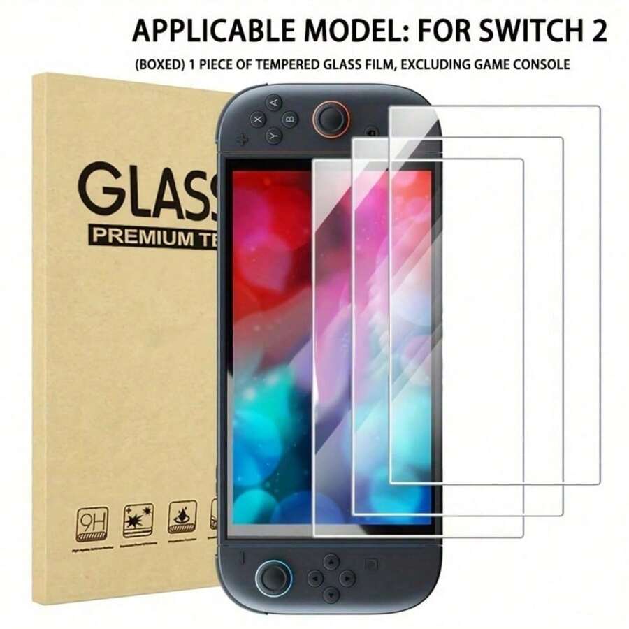 Boxed - For Switch 2 Screen Protector Tempered Glass For Switch 2, Transparent HD Clear Anti-Scratch Screen Protector Compatible Applicable Model: For Switch 2