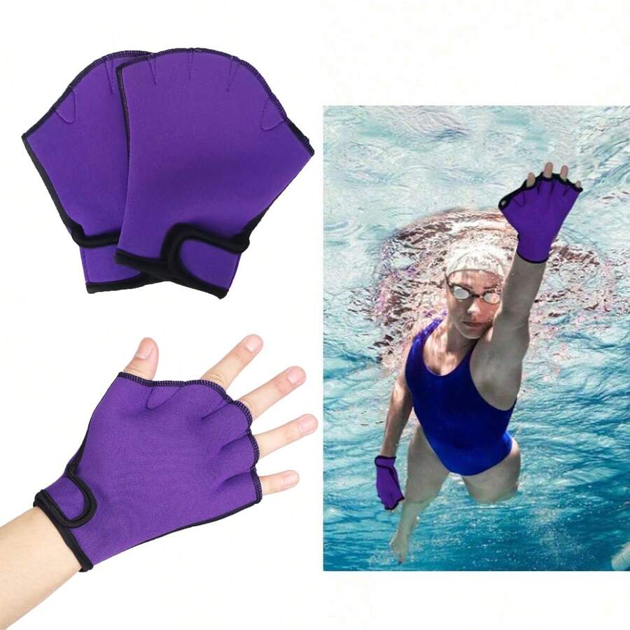 1 par de guantes para deportes acuáticos, guantes de natación de tela de malla transpirable con buena costura, duraderos y resistentes a la decoloración, adecuados para hombres y mujeres adultos para ejercicios y entrenamiento en el agua
