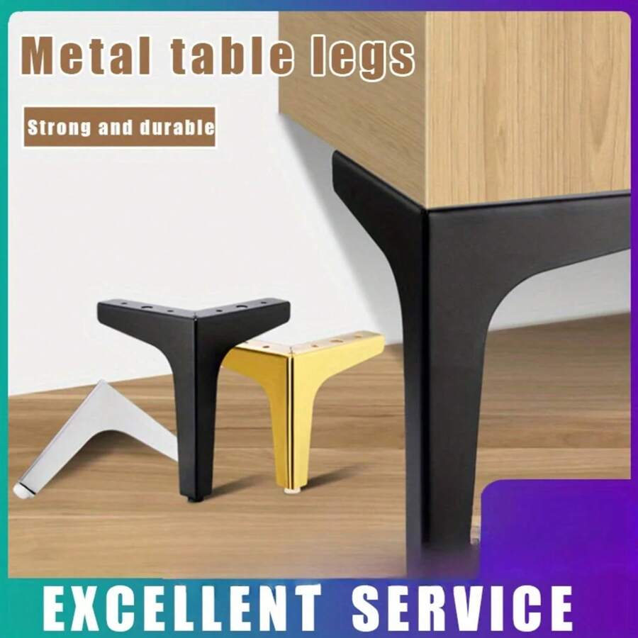 4pcs Modern Furniture Legs Metal Gold Black Iron Sofa Feet For Table Bed Chair Desk Dresser Cabinet Support Furniture Hardware