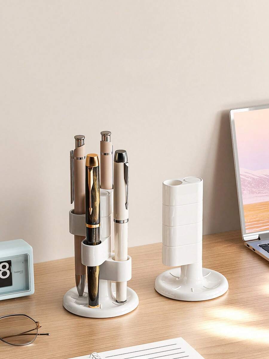 1pc Rotating Pen Stand, Multi-Functional Pen Holder, Simple Creativity School Student Office Desk Top Pen Storage Organizer