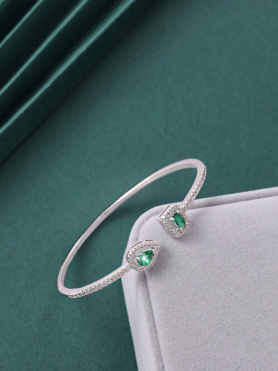 1 pièce Bracelet carré de luxe et mode orné de strass, bracelet élégant et stylé pour femmes