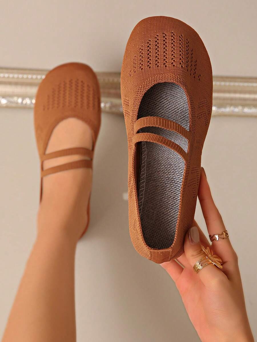 Women's Breathable Hollow Casual Shoes, Soft Sole Comfortable Lightweight Driving Shoes For Mothers, Summer
