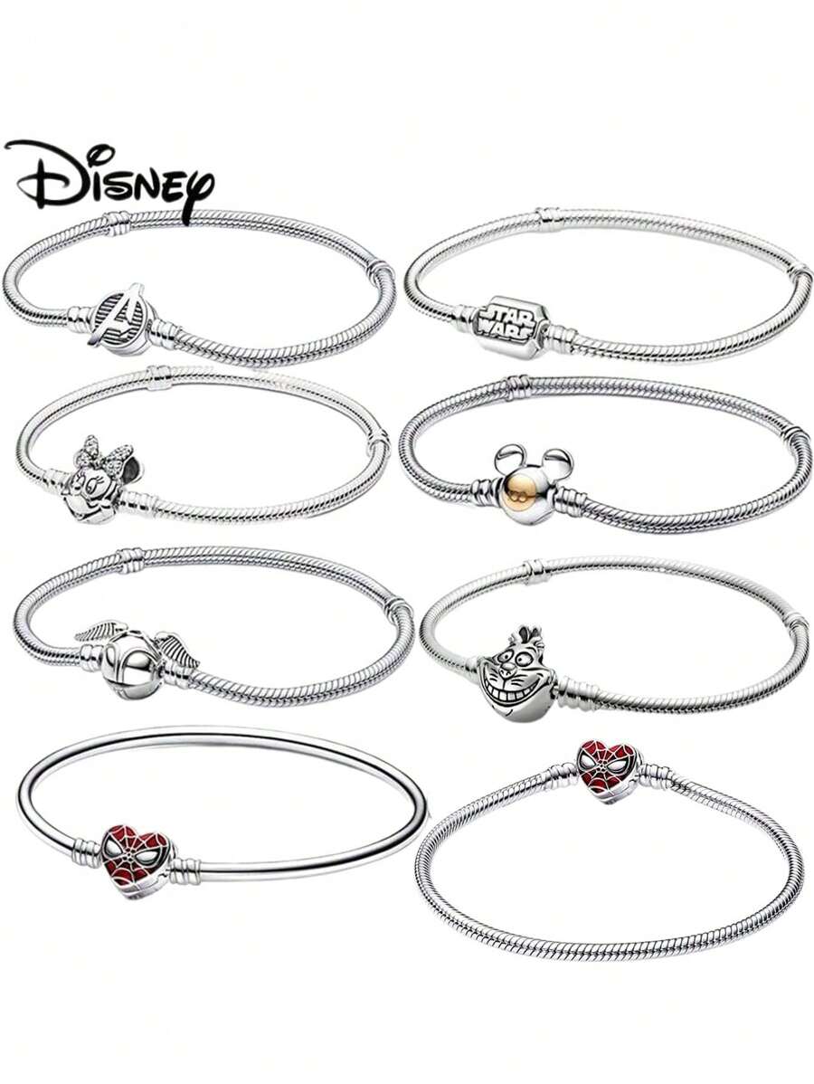 Disney 1pc Original 925 Silver Plated Moments Bracelets Harry Spider Heart Clasp Bead Charm Bracelet For Women DIY Jewelry