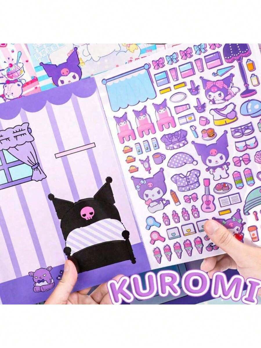 Sanrio Sanrio DIY Bubble Sticker Quiet Book With Lovely Kuromi Pattern, Exclusive Toy For Children