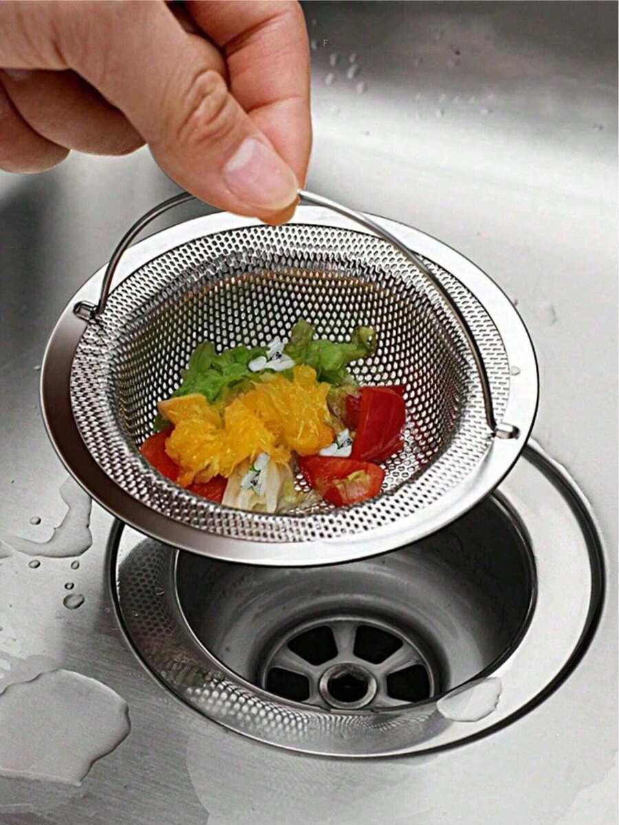 3 pièces Filtre d'évier de cuisine en acier inoxydable, capteur de résidus alimentaires/cheveux, gardez vos baignoires et éviers de drain sans obstruction