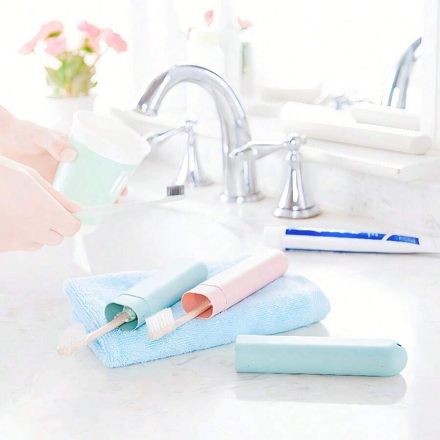 1/2/4 piezas Estuche de viaje para cepillo de dientes - Mantiene el cepillo de dientes talla grande higiénico, conveniente para viajar, diseño de material, múltiples colores para satisfacer las necesidades de moda personal