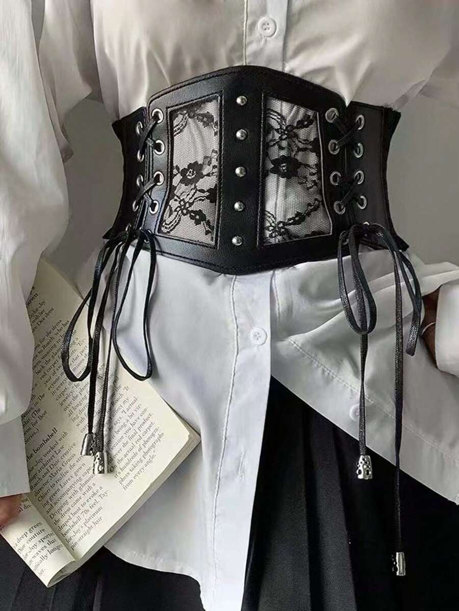1 peça cinto elástico de renda feminino, decoração de moda para vestidos, camisas e blusas