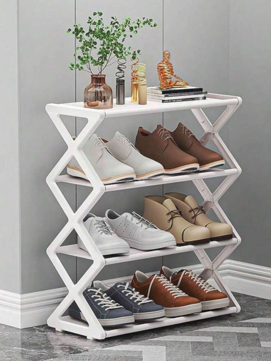 1 pieza de estantería de zapatos plegable, estantería de zapatos fácil de ensamblar, estantería de zapatos plegable, gabinete de zapatos para la puerta del hogar, estantería de almacenamiento de zapatos para dormitorio, estantería de almacenamiento de zapatos plegable, ahorra espacio