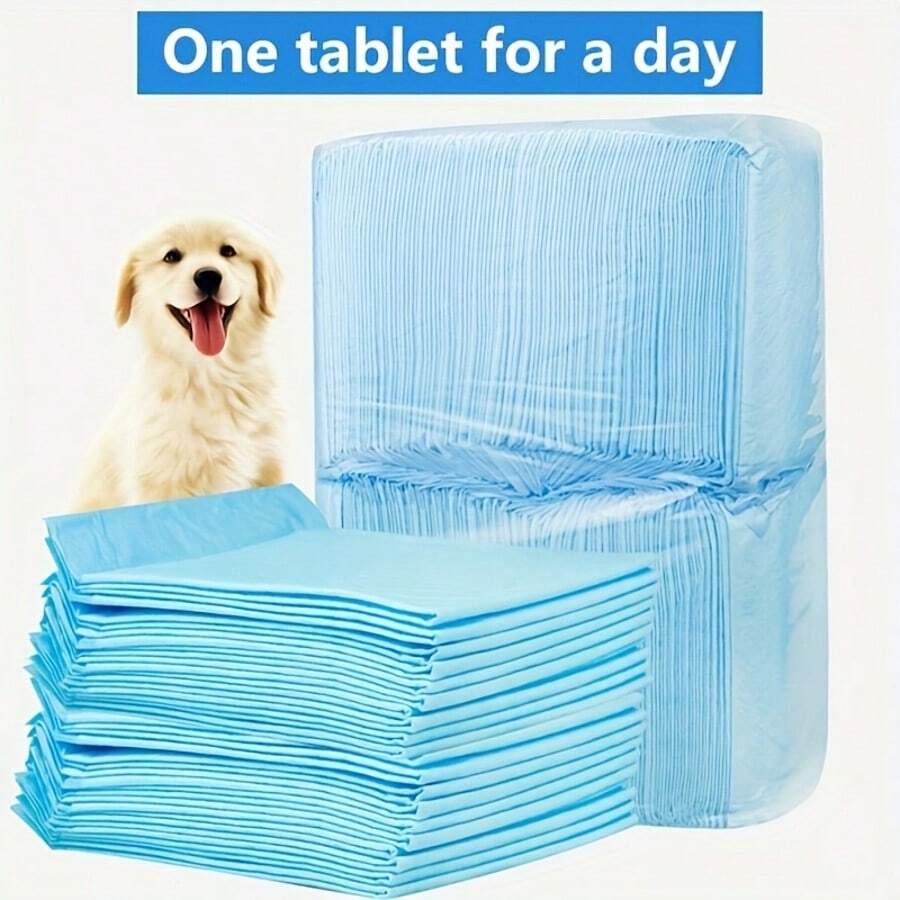 50pcs Absorbent Dog Training Pads, Heavy Duty Fabric Puppy Urine Pads, 17.72x23.62inch/23.62x23.62inch/23.62x35.43inch, Leakproof, Washable, Suitable For Large Dogs, Blue