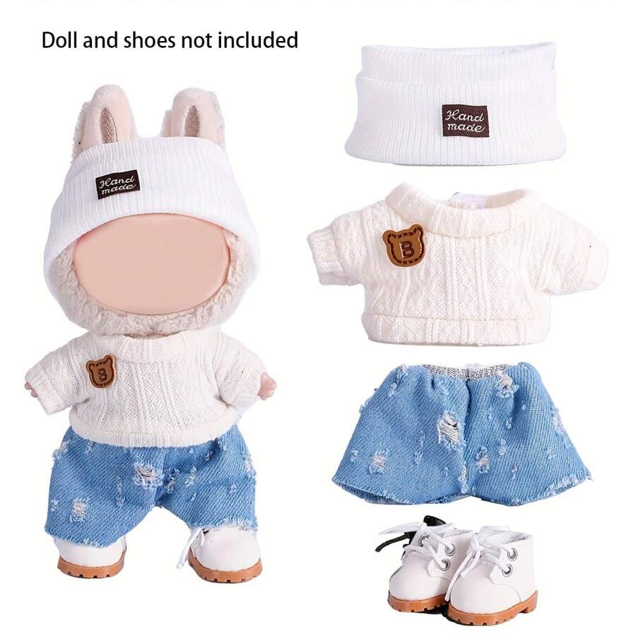 6.69 pollici Vestiti di bambola, compatibili con , include 3 outfit - cappello secchio alla moda, maglione e set di pantaloni o gonna, adatto per bambole di 6.69 pollici, accessori carini per bambole per giochi e esposizione (scarpe e bambola non incluse)