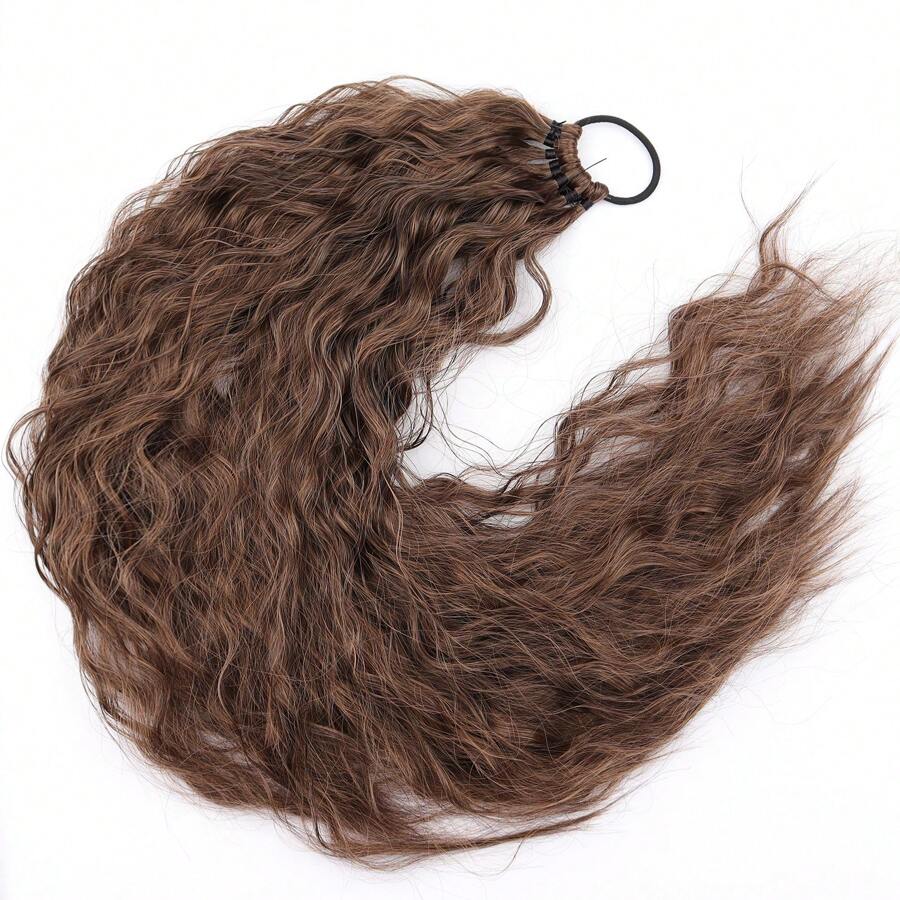 The Synthetic 24-Inch Rubber Band Elastic Wavy Ponytail Wig Is Easy To Wear And Suitable For Women's Daily Wear
