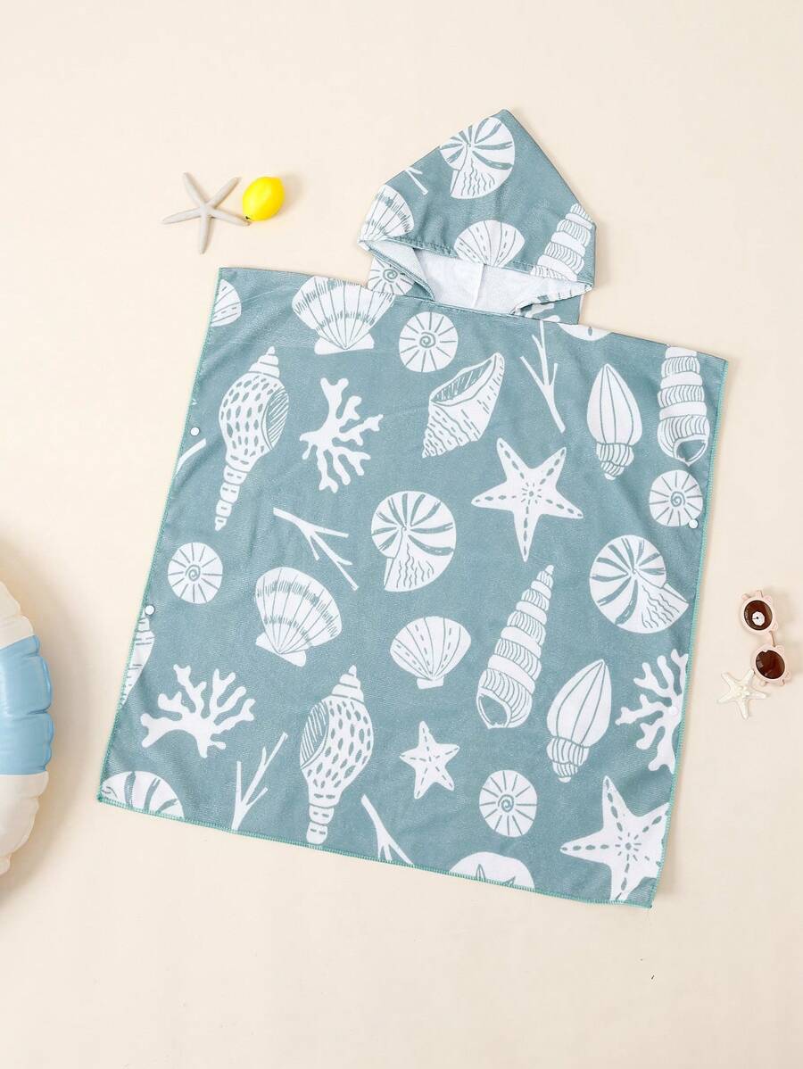 1 PIEZA Toalla de playa suave y adorable para niños y niñas - Adecuada para bebés y niños menores de 1,4 metros, toalla de baño con capucha para niños de 24x41 pulgadas de largo, toalla de piscina para niños pequeños con capucha
