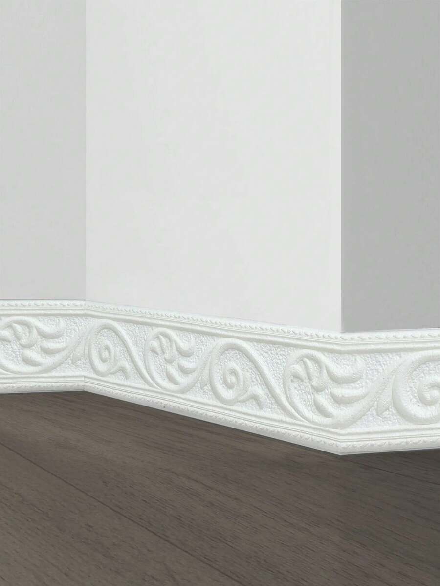 1pc 3D Stereoscopic Wall Sticker, 92cm Length, Waterproof Moisture Proof Self-Adhesive Baseboard Ceiling Frame Wall Decor Trim Cement Wall Kickplates
