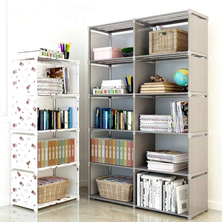 Bookshelf Multi-Layer Easy Assembly Bookcase Easy Assembly Book Holder Book Display Rack Book Organizer Debris Rack Shelf