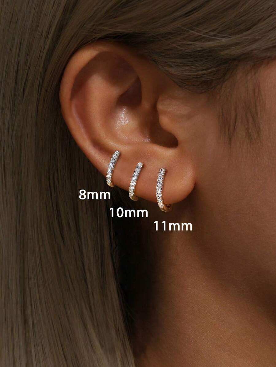 1 Paar 10mm-11mm Diamant-Ohrringe 925er Sterlingsilber, einfache, lässige Damen-Ohrringe, Hochwertige Schmuck, Geschenk für Feiertage, Geburtstag, geeignet für den täglichen Gebrauch der Frau