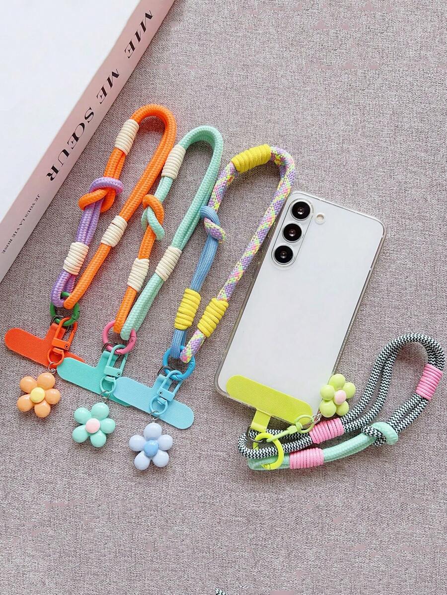 1pc Colorful Knotted Flower Fashion Anti-Lost Detachable Phone Lanyard