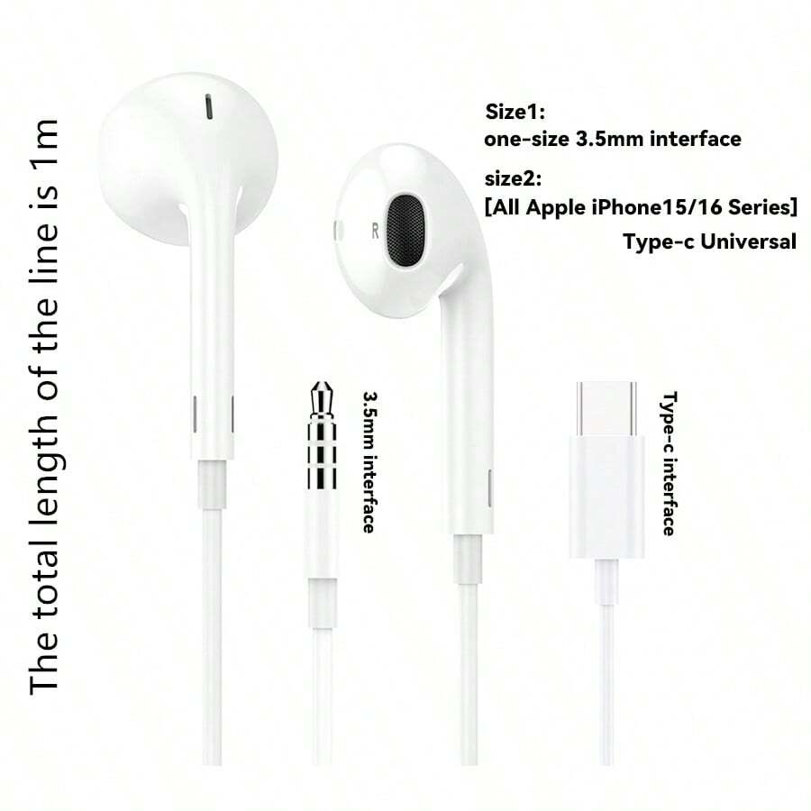 Cuffie cablate compatibili con iPhone, auricolari con spina da 3,5 mm o USB Type-C, cuffie con microfono integrato e controllo volume, compatibili con iPhone/iPad/Android/computer portatile/PC/computer e altri dispositivi con jack da 3,5 mm o USB Type-C