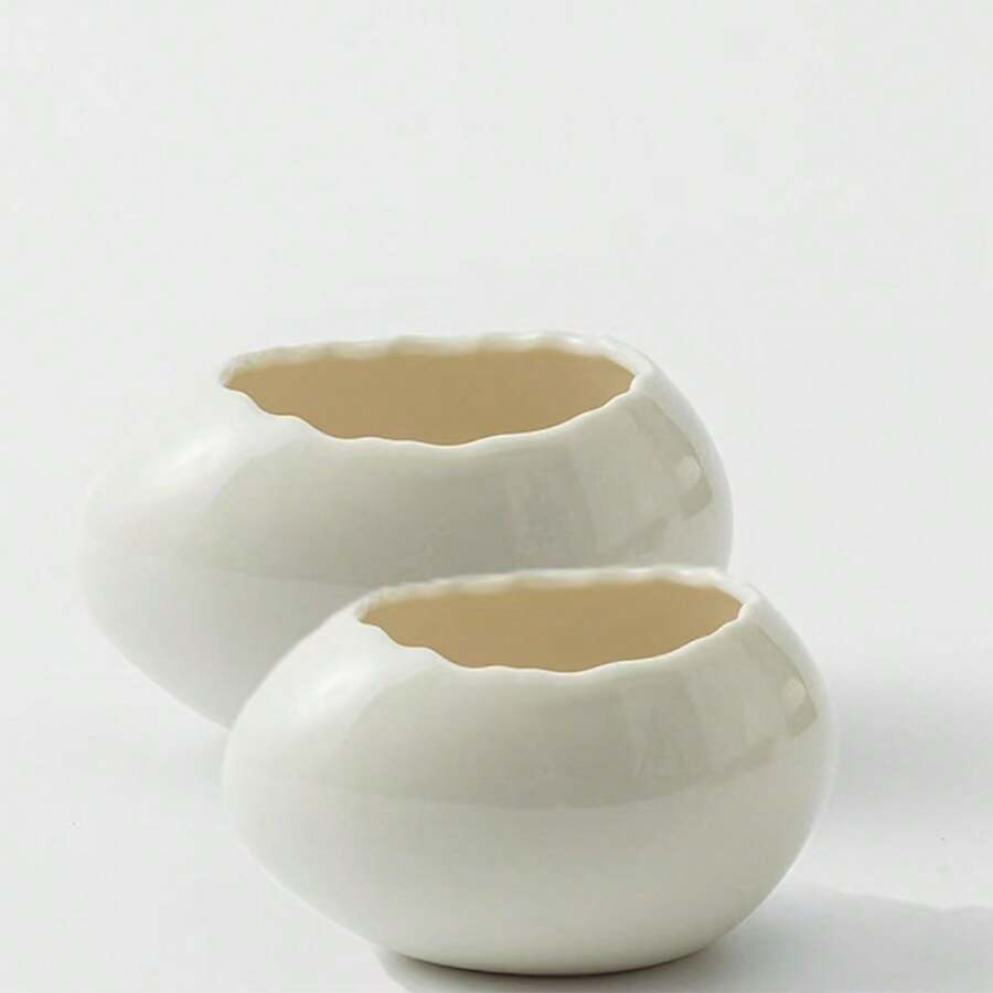 1PC Steamed Egg Pot Steamed Egg Stew Pot, Small Bowl Of Ceramic Creative Dessert Tableware, Egg Shell-Shaped Steamed Egg Bowl, Dessert Bowl, Egg-Shaped Ceramic Bowl Yogurt Bowl, Creative Specialty Restaurant Tableware,School Supplies