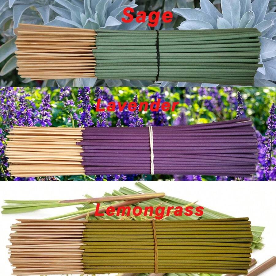 60pcs/120pcs Essence Of Summer: Lavender + Sage + Lemongrass Natural Incense Sticks, Home Decor, Tea Room & Hotel, Suitable For Meditation & Sleep Aid, Elevate Mood & Relaxation, Ideal Holiday Gift