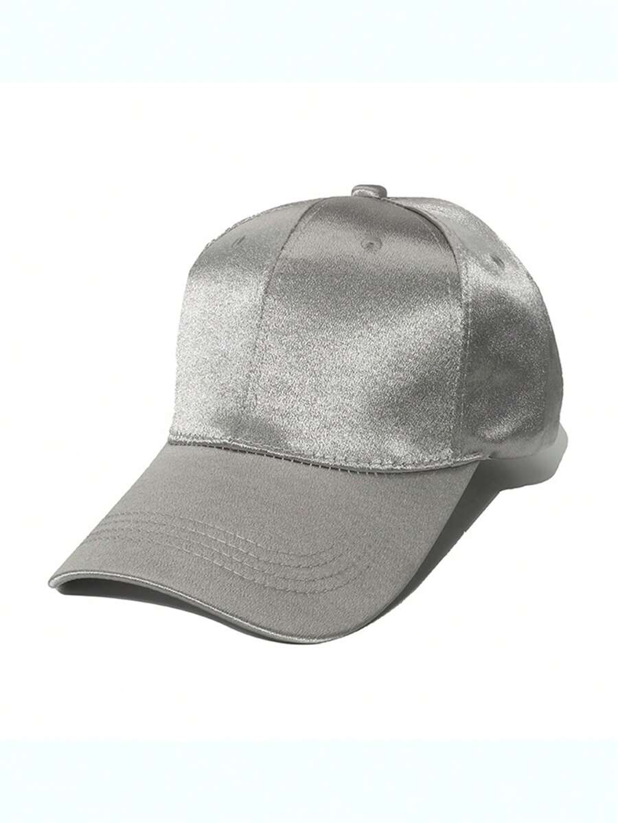 1 Stück unifarbene Unisex Seide Satinbasecap, vielseitiger Sonnenschutzvisier Hut für Frühling & Sommer