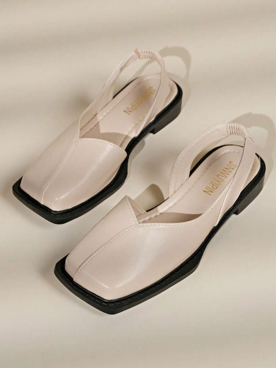 2025 Vintage Minimal Design Sandals, Low-Heel Closed-Toe Roman Sandals For Teenage Girls, Suitable To Pair With Skirts In Summer