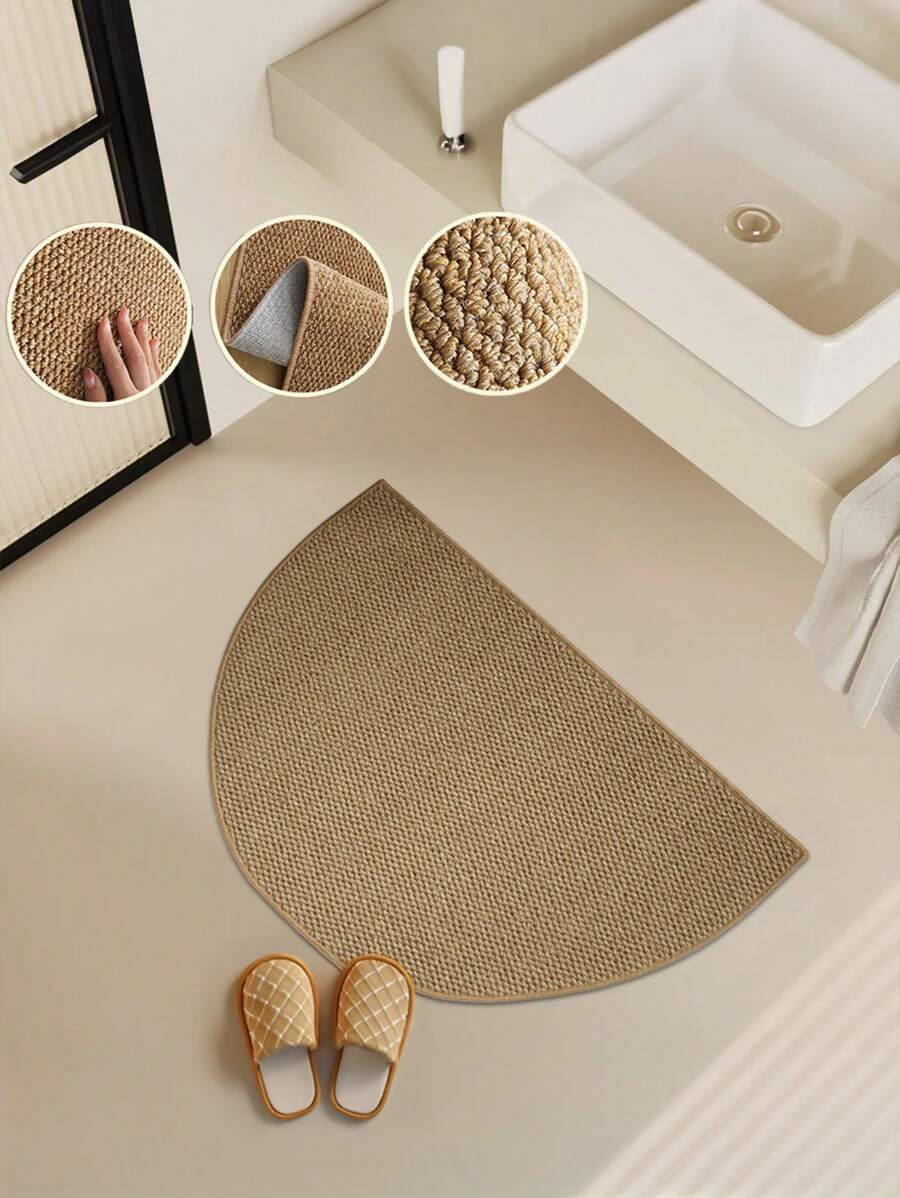 1 Stück halbkreisförmiger kleiner Teppich mit Ananas Muster in Braun, kreatives Ins-Stil Design für Wohnzimmer & Schlafzimmer, geeignet für Bettseite, Badezimmer, Küche, Eingang, nordisches Design, vielseitig einsetzbarer kleiner Teppich
