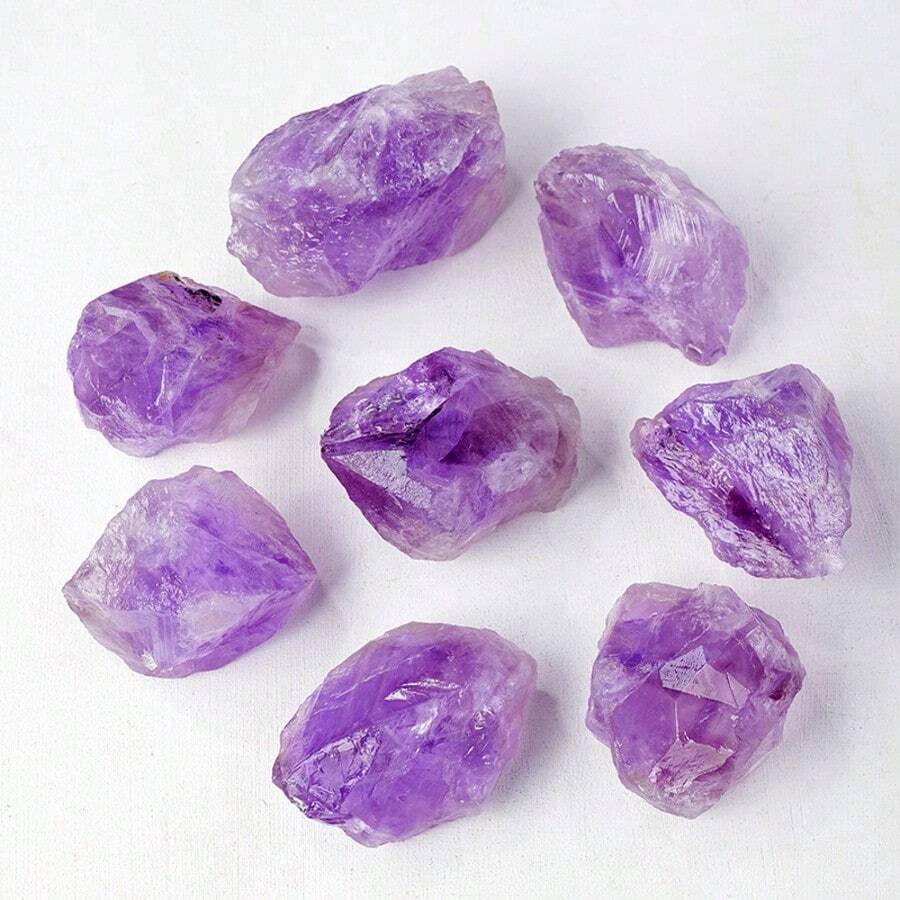 1/4/7pcs Asymmetrical Natural Light Purple Quartz Crystal, Natural Quartz For Healing, Meditation, Positive Energy, Wealth Attraction, Crystal Gifts, Furniture Decor, Desktop Decor, Aquarium Decoration