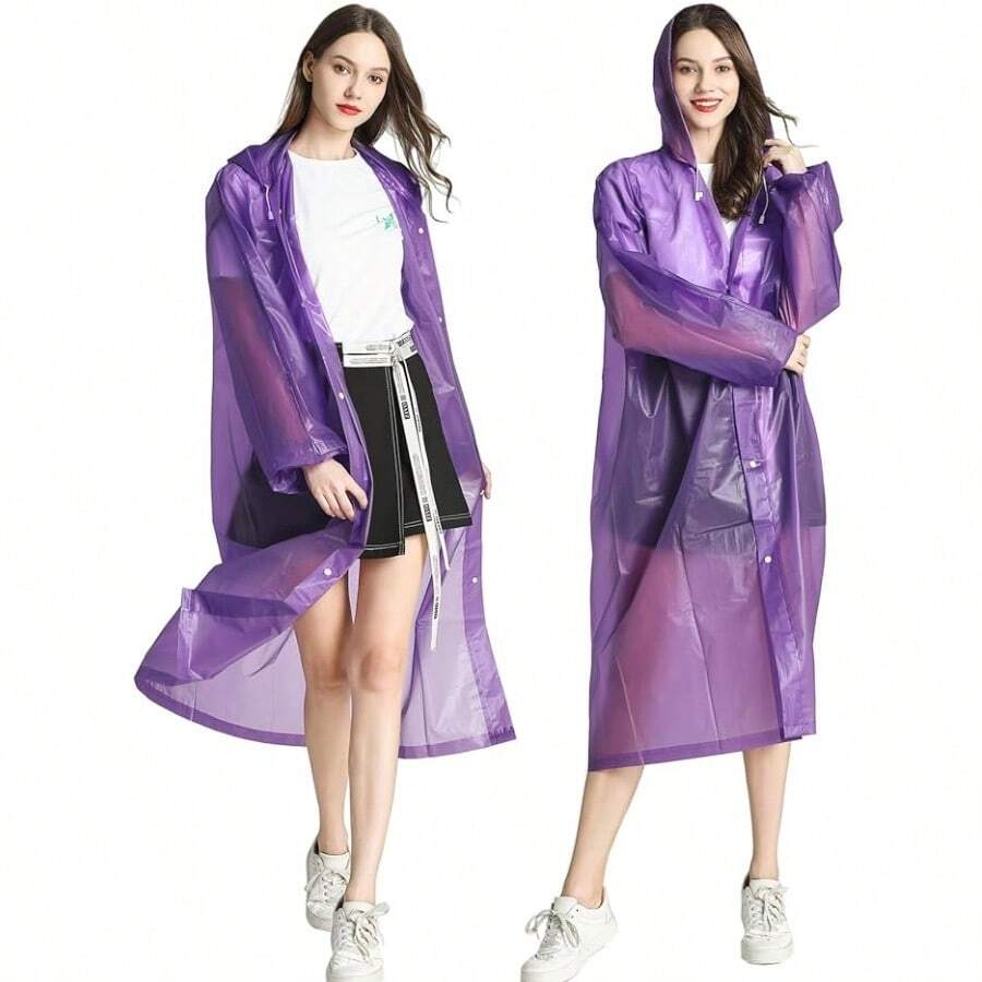 1 Piece Thick Waterproof EVA Hiking Raincoat, Multifunctional Unisex Transparent Rainwear For Camping, Hiking & Outdoor Activities