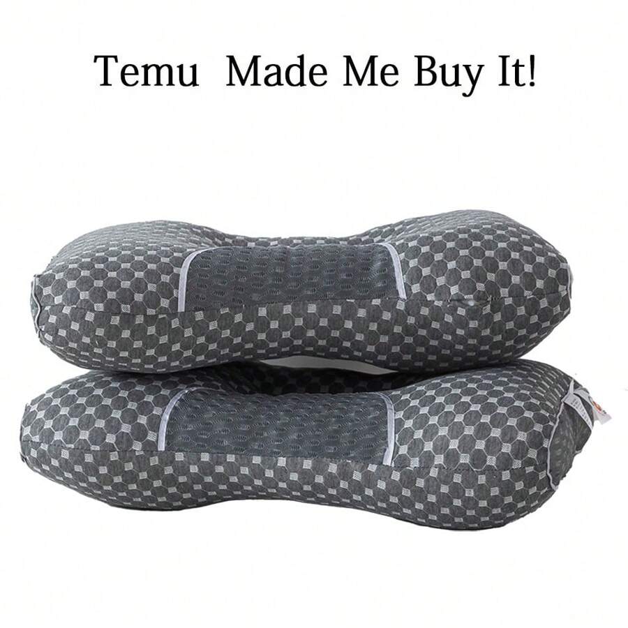 2pcs Ergonomic Neck Pillows - Soft Knit, Breathable Cushion, Scalloped Edge, Large Size, Suitable For Sleep And Relaxation, Decorative Throw Pillow Soft Knit Fabric, Suitable For All Seasons