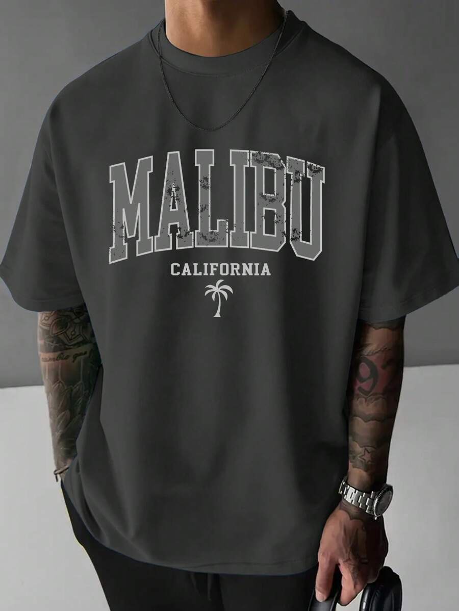 Men's New Sports And Leisure T-Shirt - Lightweight And Comfortable, With Malibi Pattern Print, Suitable For Going Out, Friends, E-Sports Clothing, Racing Clothing, Outdoor Travel Men's Sports Shirt, Suitable For Daily Leisure T-Shirt, Sports And Daily Gym Sports T-Shirt Gym Outfit, Tshirt For Men/T Shirt Men, Men's Sports Clothing, Lightweight Sports T-Shirt, Comfortable Sports Hiking And Fishing Versatile Short Sleeved T-Shirt