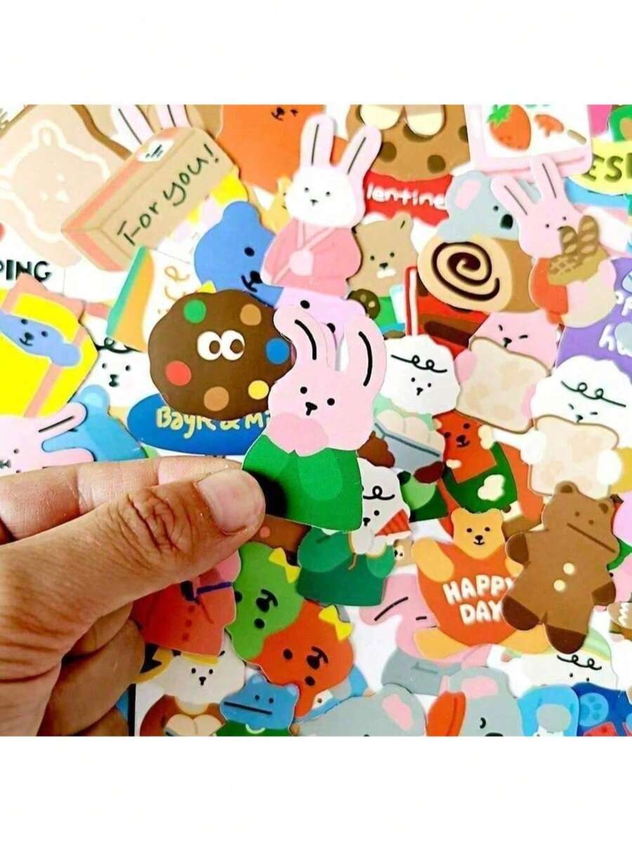 100 Stücke Cartoon Bär Aufkleber von Nayiben für Geschenkdekoration, Aufkleber für Wasserflaschen, Gepäck, Notizbücher, Laptops als Schulanfang