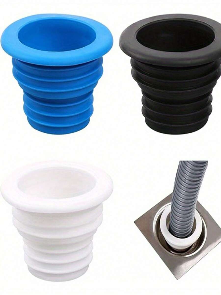1/2/4pcs Floor Drain Odor-Proof Sealing Plug, Washing Machine Drain Silicone Ring, Drain Deodorizing Sealing Ring, Bathroom Accessories
