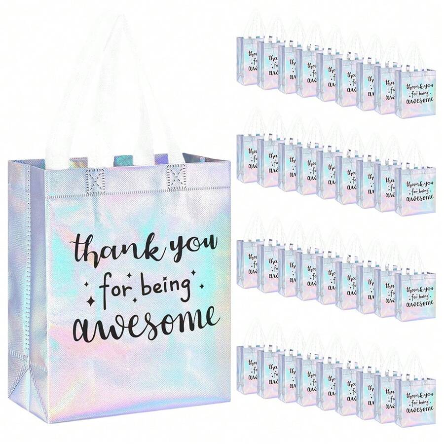 Geschenktüten als Dankeschön, Mitarbeitergeschenkbeutel zur Wertschätzung, Dankeschön für das Großartig-Sein, Geschenkset zur Teamwertschätzung für Mitarbeiter, Lehrer, Studenten, Kollegen, Sekretärin, Assistent (Laser-Silber, Awesome-Stil)