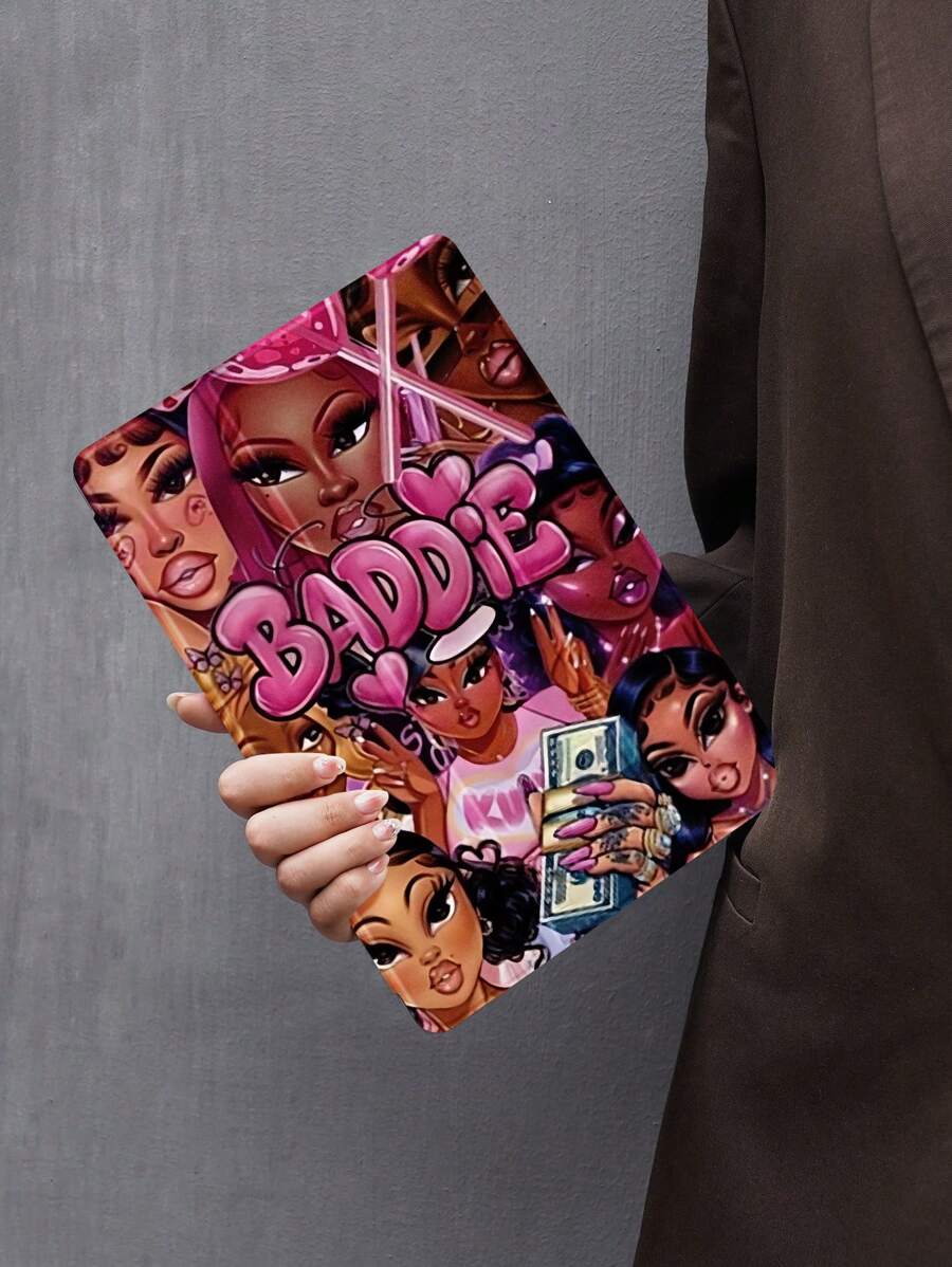 1pc Baddie Theme Printed Flat Protective Case, Compatible With IPad 10.2 Inch, IPad Pro 11 2021/2020/10th Gen, IPad Mini 4/5/6, Galaxy Tab A8 10.5 Inch 2022, MatePad 10.4/Tab, With Pen Slot, Support Auto Sleep/Wake, Gift