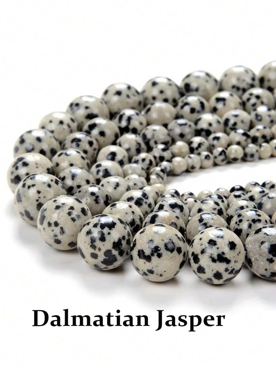 1 Strand Natural Dalmatian Jasper Round Beads Healing Energy Gemstone Loose Beads DIY Jewelry Making For Bracelet Necklace 4mm 6mm 8mm 10mm
